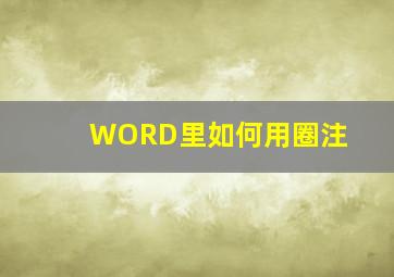 WORD里如何用圈注