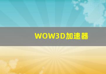 WOW3D加速器