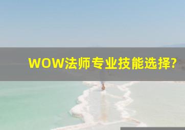 WOW法师专业技能选择?