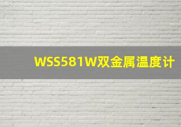 WSS581W双金属温度计