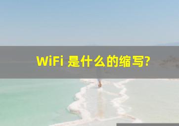 WiFi 是什么的缩写?
