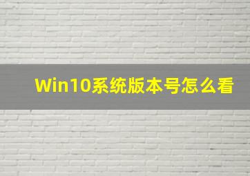 Win10系统版本号怎么看