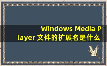 Windows Media Player 文件的扩展名是什么?