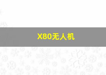 X80无人机