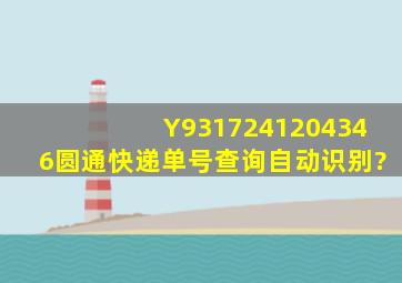 Y9317241204346圆通快递单号查询自动识别?