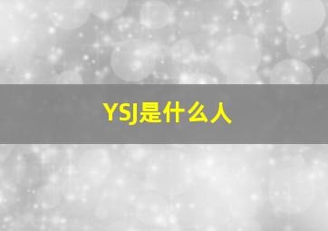 YSJ是什么人(