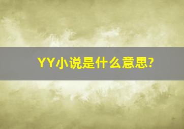 YY小说是什么意思?