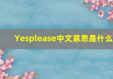 Yes,please中文意思是什么