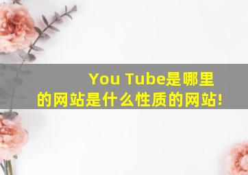 You Tube是哪里的网站,是什么性质的网站!