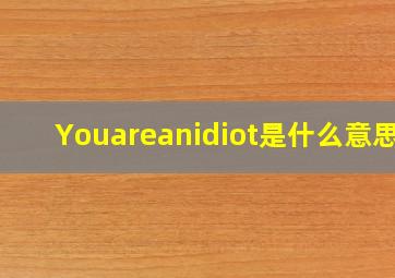 Youareanidiot是什么意思?