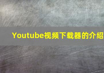 Youtube视频下载器的介绍