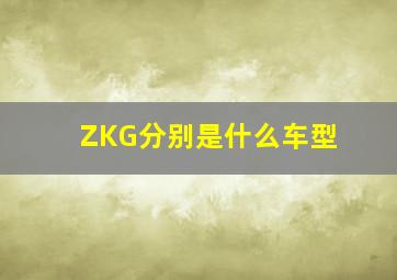 ZKG分别是什么车型