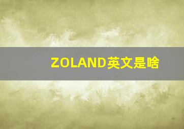 ZOLAND英文是啥