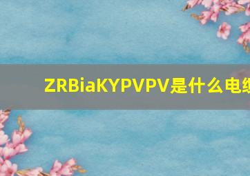 ZRBiaKYPVPV是什么电缆