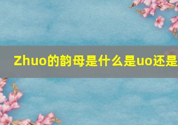 Zhuo的韵母是什么(是uo还是o(