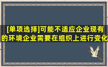 [单项选择]可能不适应企业现有的环境,企业需要在组织上进行变化,成本...