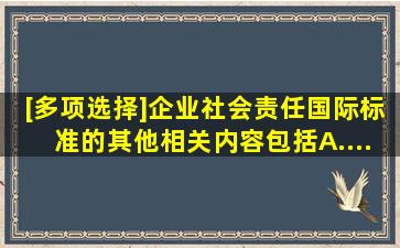 [多项选择]企业社会责任国际标准的其他相关内容包括。A....