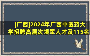 [广西]2024年广西中医药大学招聘高层次领军人才及115名博士笔试...