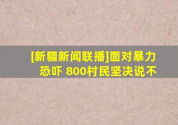 [新疆新闻联播]面对暴力恐吓 800村民坚决说不