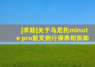 [求助]关于马尼托minute pro前叉例行保养和拆卸