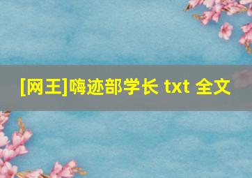 [网王]嗨,迹部学长 txt 全文