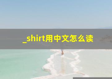 _shirt用中文怎么读(