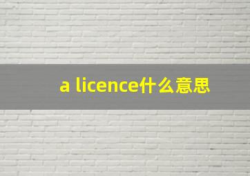 a licence什么意思