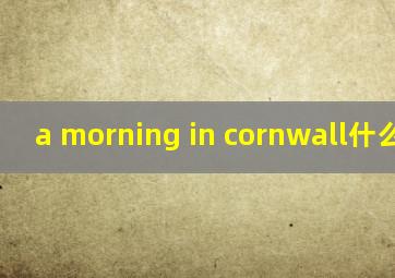 a morning in cornwall什么意思