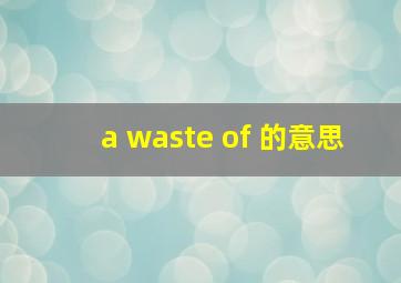 a waste of 的意思