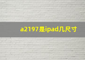 a2197是ipad几尺寸