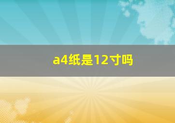 a4纸是12寸吗