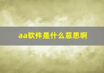 aa软件是什么意思啊