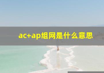 ac+ap组网是什么意思