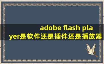 adobe flash player是软件,还是插件,还是播放器?