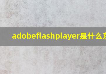 adobeflashplayer是什么东西(