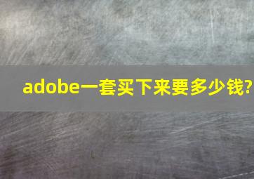 adobe一套买下来要多少钱?