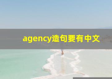 agency造句,要有中文