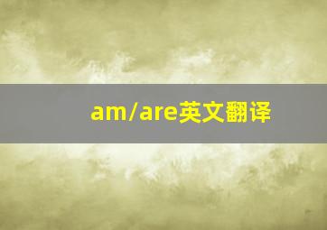 am/are英文翻译
