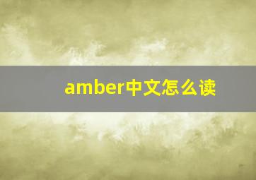 amber中文怎么读