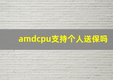 amdcpu支持个人送保吗