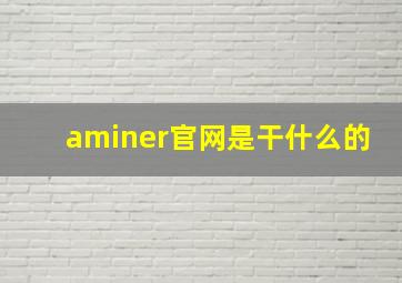 aminer官网是干什么的