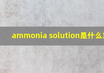 ammonia solution是什么意思