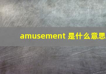 amusement 是什么意思