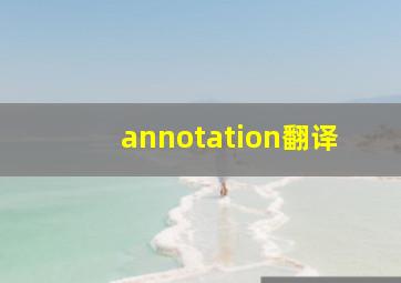 annotation翻译