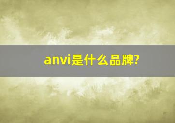 anvi是什么品牌?