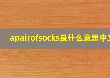 apairofsocks是什么意思中文