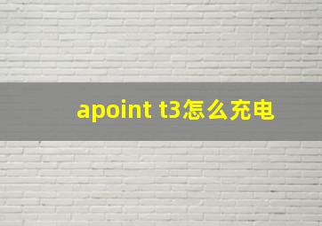 apoint t3怎么充电