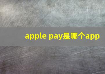 apple pay是哪个app