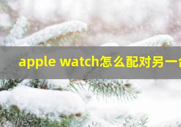 apple watch怎么配对另一台