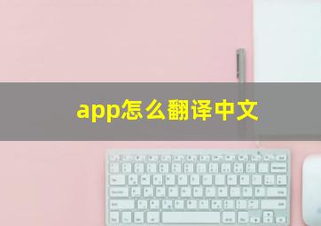 app怎么翻译中文